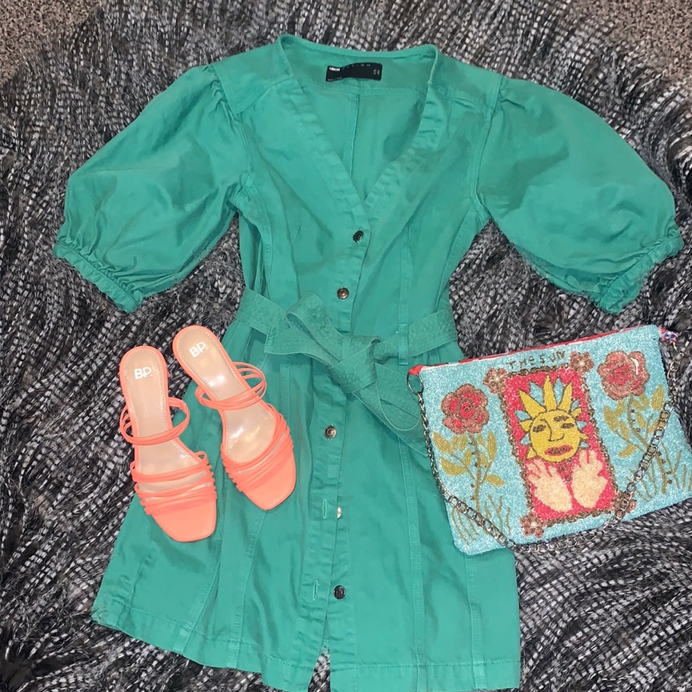 Beautiful green summer mini dress